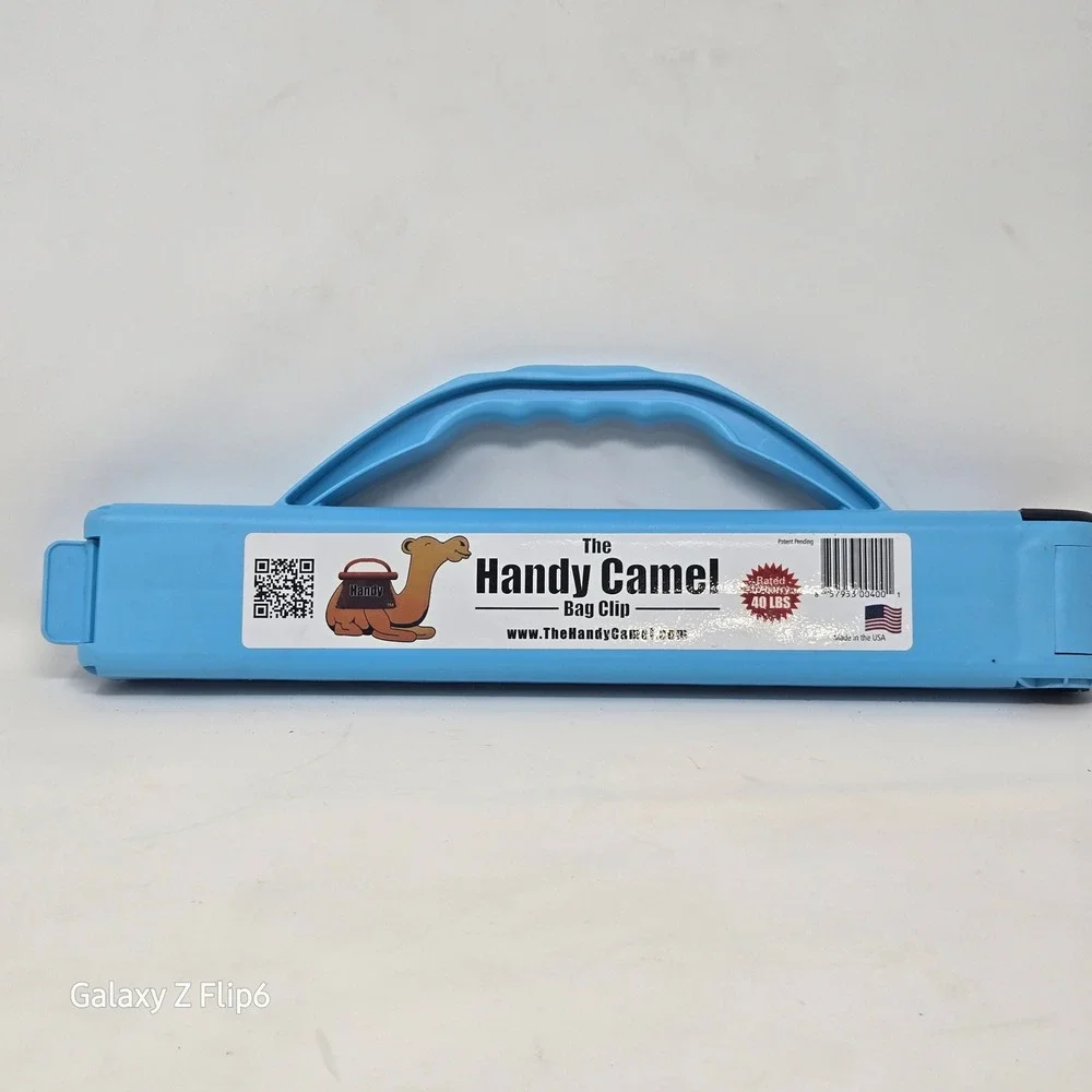 The Handy Camel Giant Bag Clip with Handle Blue Heavy Duty 40 LBS Rated Seal